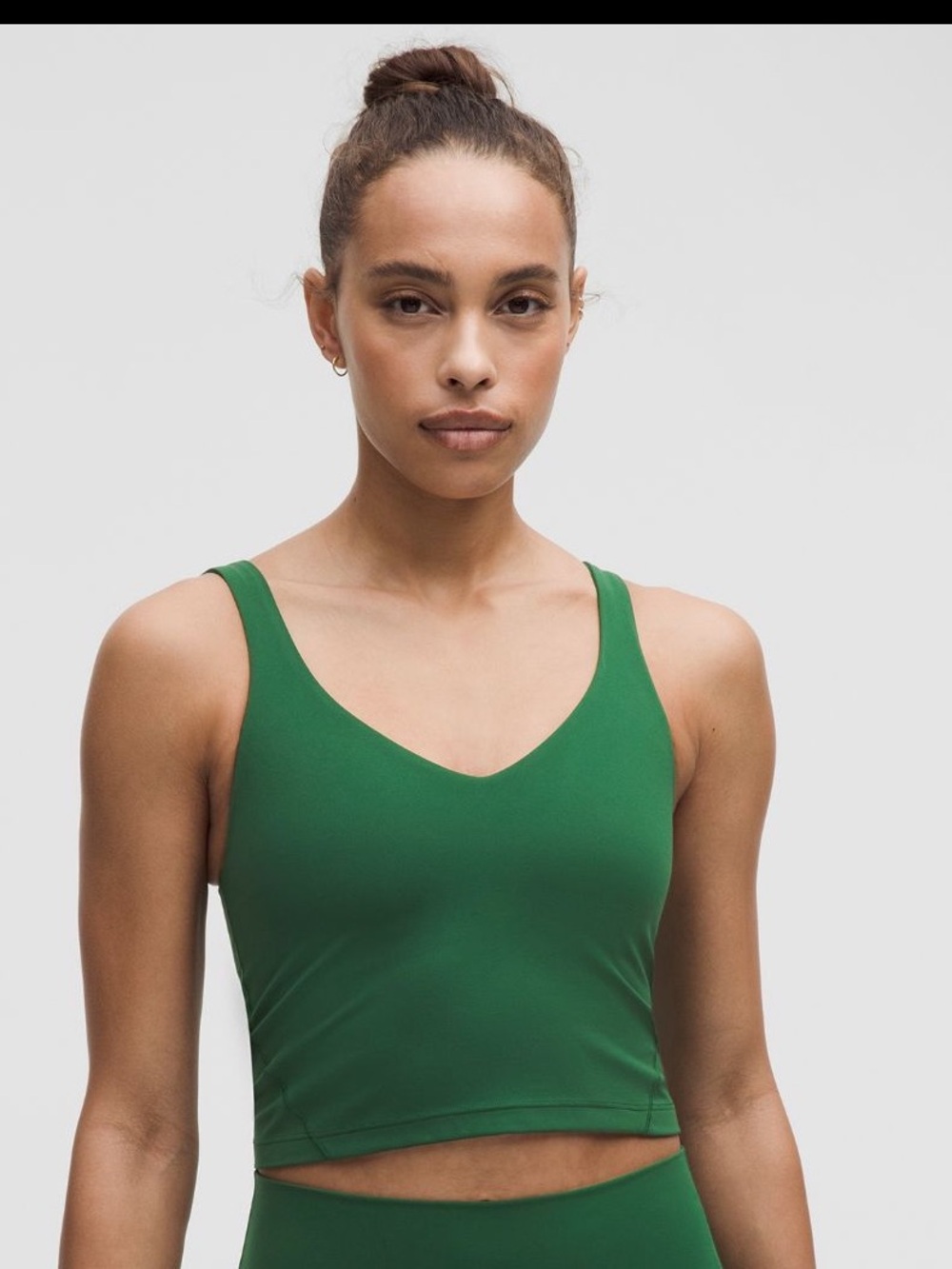 lululemon athletica Green V-Neck Crop Tank Top